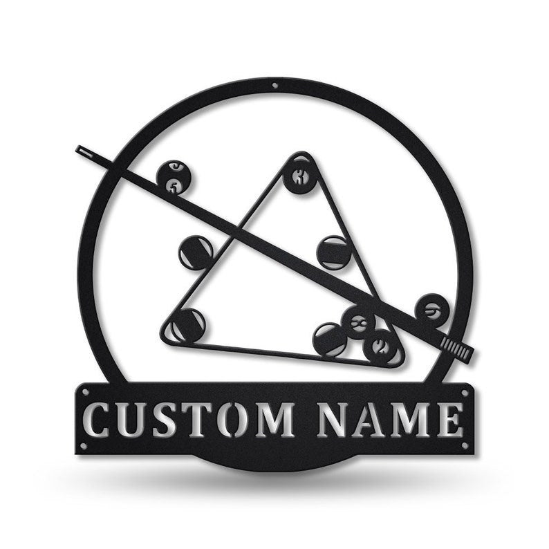 Personalized Billiards Metal Wall Art Monogram Metal Signs Billiard Club Sign Billiard Room Decor Best Gift Ever