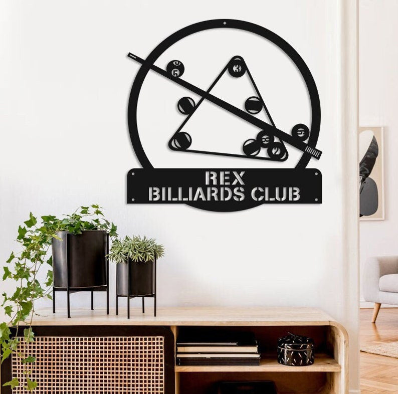 Personalized Billiards Metal Wall Art Monogram Metal Signs Billiard Club Sign Billiard Room Decor Best Gift Ever