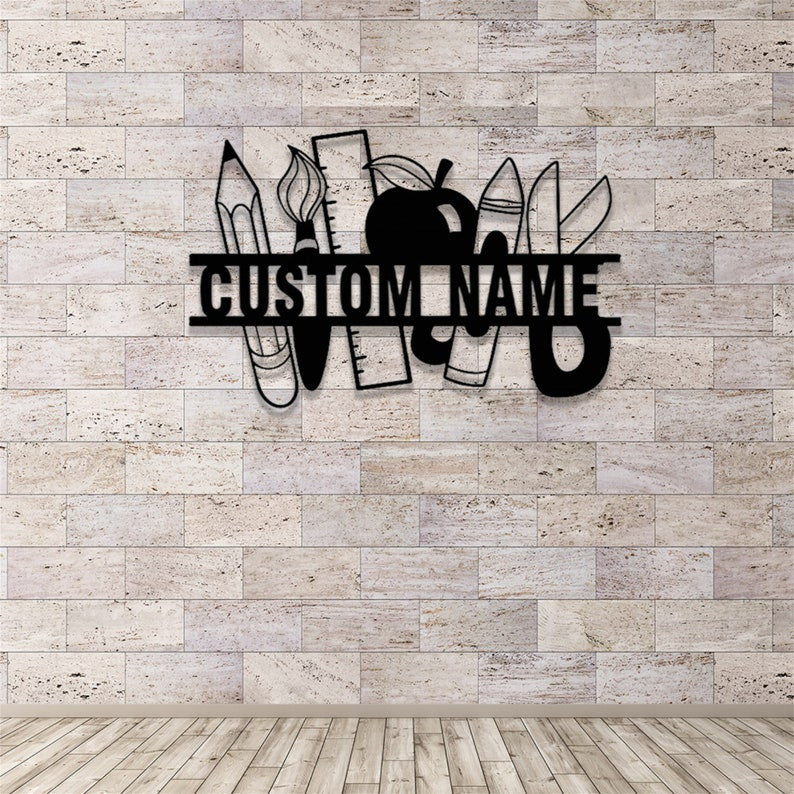 Personalized Teacher Sign for Classroom Custom Teacher Door Sign WITH LED/WITHOUT LED Light School Teacher Appreciation Gift Classroom Decor School Sign