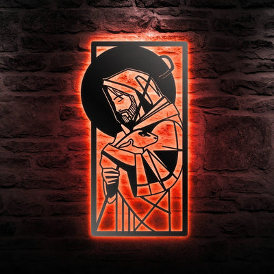 Jesus Loving Metal Sign Christian Metal Wall Art WITH LED/WITHOUT LED Lights Thanksgiving Decoration