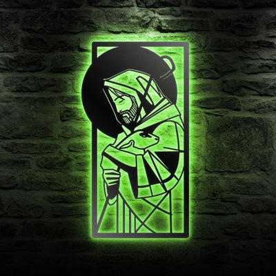 Jesus Loving Metal Sign Christian Metal Wall Art WITH LED/WITHOUT LED Lights Thanksgiving Decoration