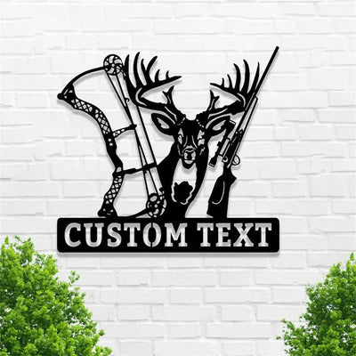 Personalized Deer Hunting Metal Sign Deer Hunt Wall Art WITH LED/WITHOUT LEDs Custom Hunter Name Sign Hunter Gift Hunting Cabin Decor Deer Hunt Sign