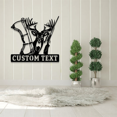 Personalized Deer Hunting Metal Sign Deer Hunt Wall Art WITH LED/WITHOUT LEDs Custom Hunter Name Sign Hunter Gift Hunting Cabin Decor Deer Hunt Sign