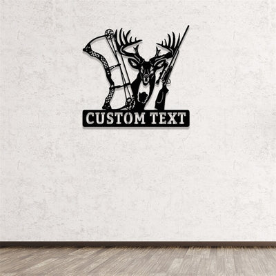 Personalized Deer Hunting Metal Sign Deer Hunt Wall Art WITH LED/WITHOUT LEDs Custom Hunter Name Sign Hunter Gift Hunting Cabin Decor Deer Hunt Sign