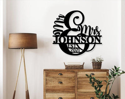 Personalized Name Metal Signs Wedding Gift For Couple Bridal Shower Decor Anniversary Metal Sign Bedroom Decor Wedding Gift