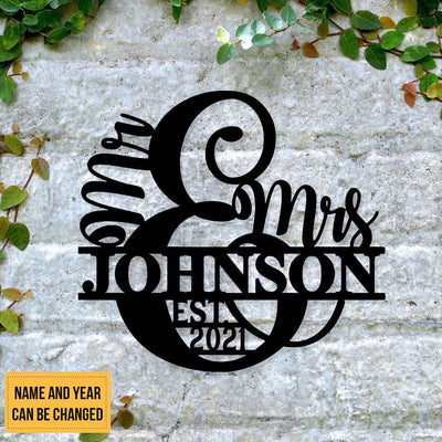 Personalized Name Metal Signs Wedding Gift For Couple Bridal Shower Decor Anniversary Metal Sign Bedroom Decor Wedding Gift