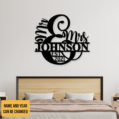 Personalized Name Metal Signs Wedding Gift For Couple Bridal Shower Decor Anniversary Metal Sign Bedroom Decor Wedding Gift