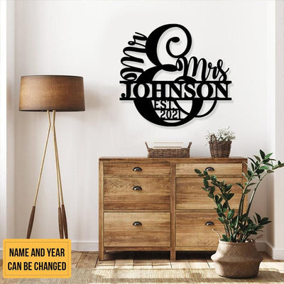 Personalized Name Metal Signs Wedding Gift For Couple Bridal Shower Decor Anniversary Metal Sign Bedroom Decor Wedding Gift