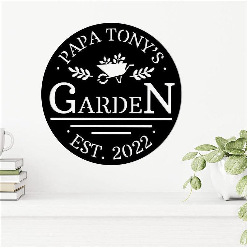 Personalized Garden Sign Custom Metal Garden Signs Metal Gardening Gift Garden Gift For Mom Grandma's Garden Grandpa's Garden