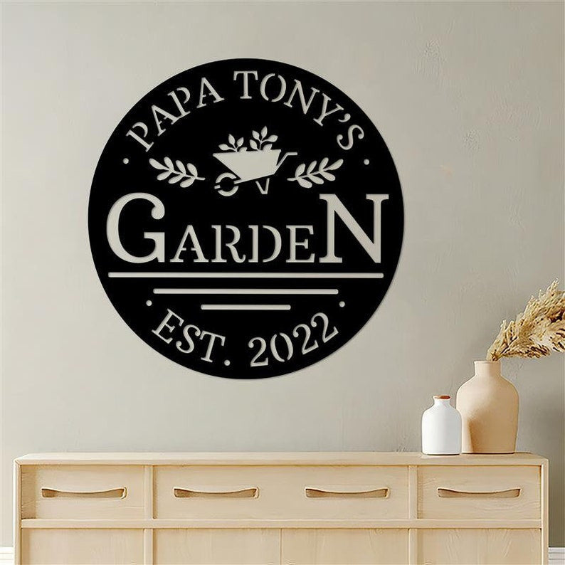 Personalized Garden Sign Custom Metal Garden Signs Metal Gardening Gift Garden Gift For Mom Grandma's Garden Grandpa's Garden