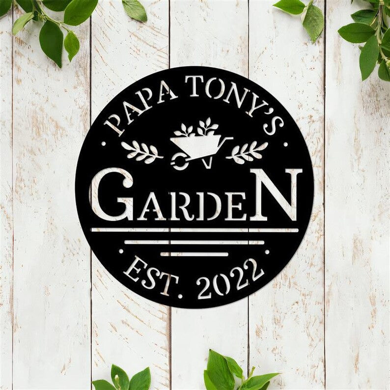 Personalized Garden Sign Custom Metal Garden Signs Metal Gardening Gift Garden Gift For Mom Grandma's Garden Grandpa's Garden