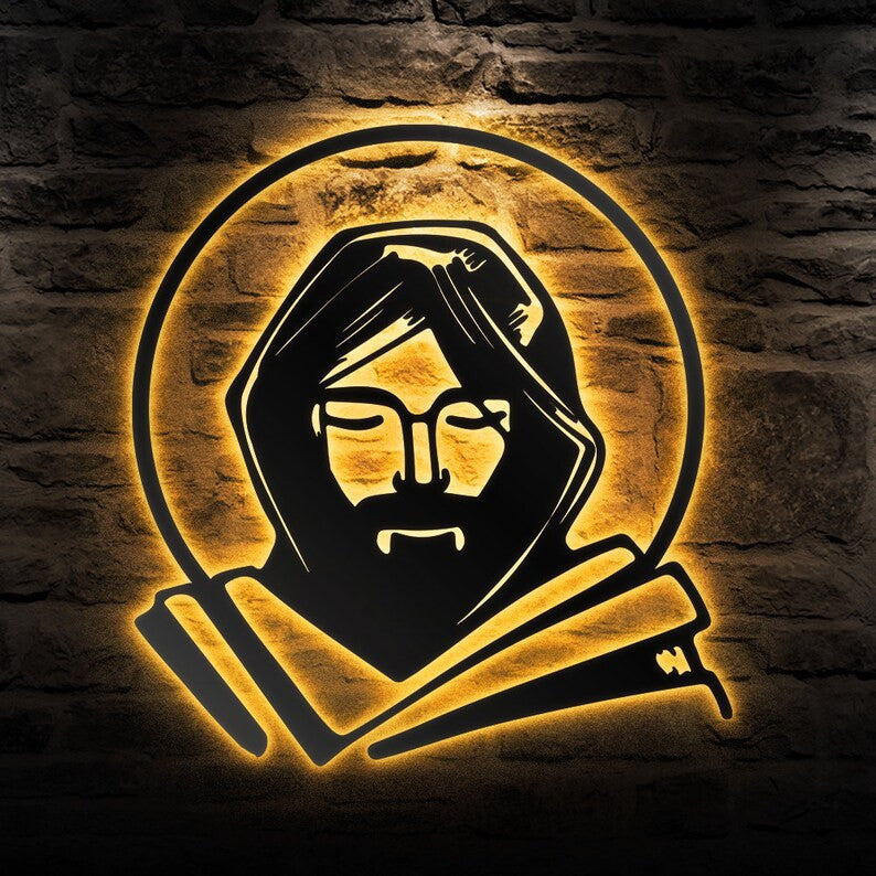 Jesus Metal Sign Christian Metal Wall Art WITH LED/WITHOUT LED Lights Thanksgiving and Christmas Decoration