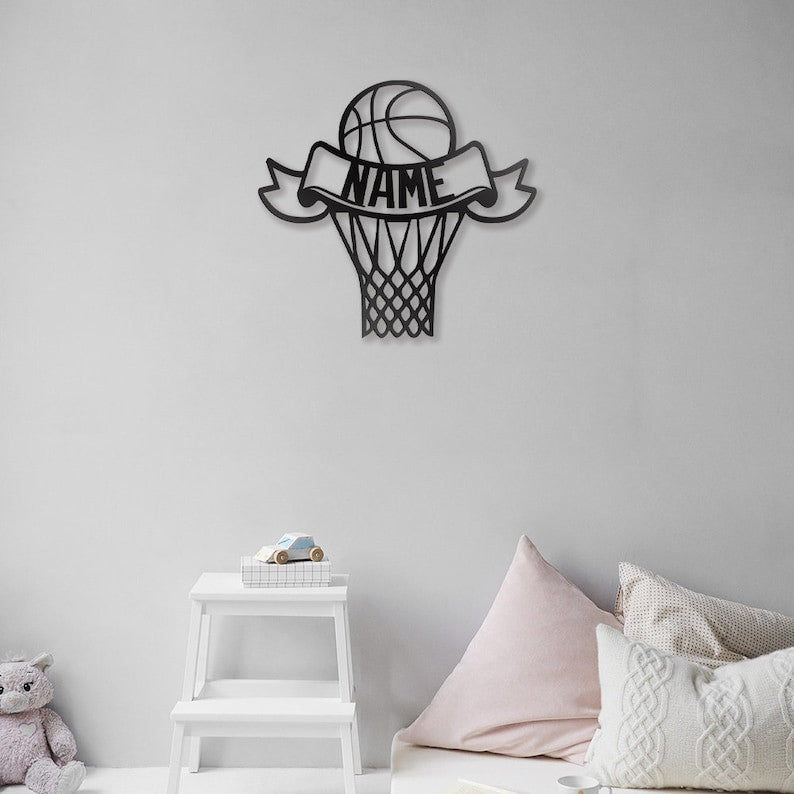 Custom Basketball Metal Wall Art Personalized Basketball Sign WITH LED/WITHOUT LED Lights Basketball Player Name Sign Gift