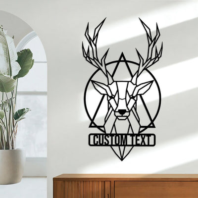 Deer Metal Wall Art Sculpture WITH LED/WITHOUT LEDs Geometric Wall Art Custom DeerWall Decor Modern Home Decor or Loft Wall Art Hunting Sign