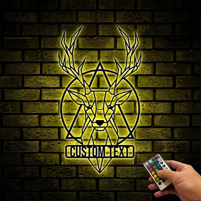 Deer Metal Wall Art Sculpture WITH LED/WITHOUT LEDs Geometric Wall Art Custom DeerWall Decor Modern Home Decor or Loft Wall Art Hunting Sign