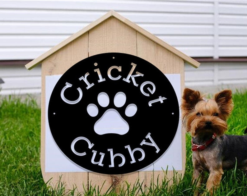 Custom Dog Metal Sign Dog House Kennel Decor Personalized Dog Sign Dog Name Sign Personalized Dog Decor Dog Memorial Plaque Dog Wall Art