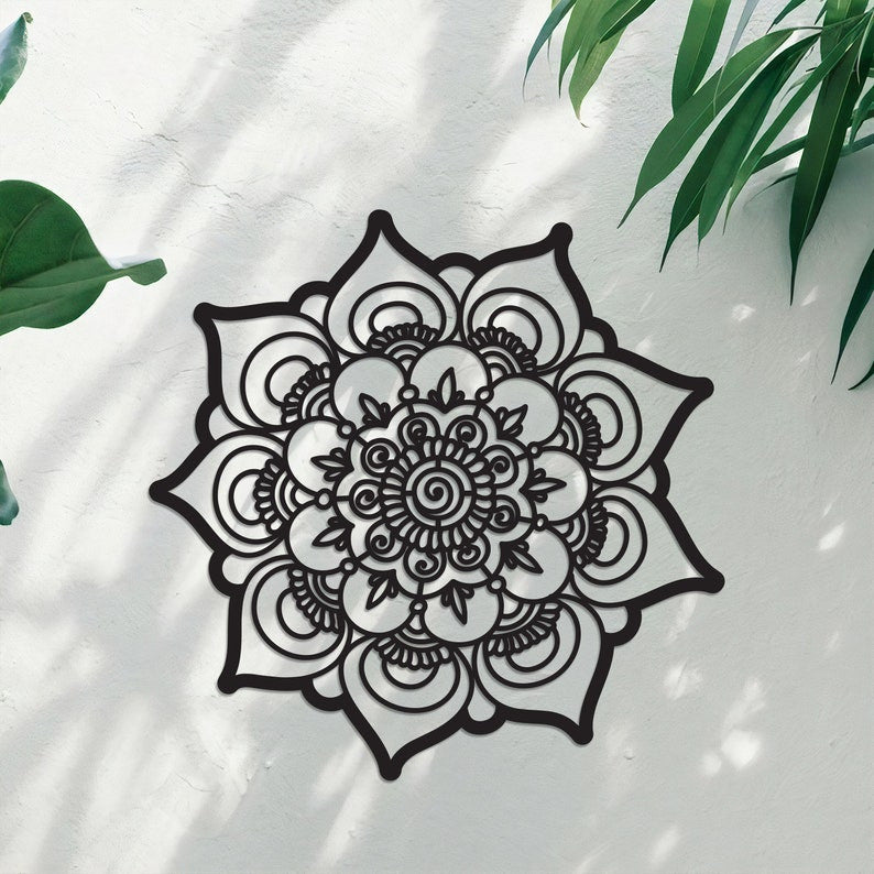 Mandala Metal Sign WITH LED/WITHOUT LEDs Namaste Bohemian Wall Art Metal Wall Art House Decor Yoga Decor Home Office Living Room Decoration