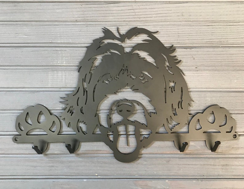 Happy Labradoodle Dog Leash holder Key holder cute puppy