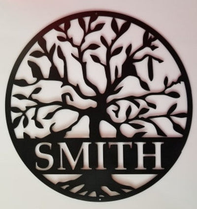 Metal Family Tree Custom Plasma Cut Metal Sign Art