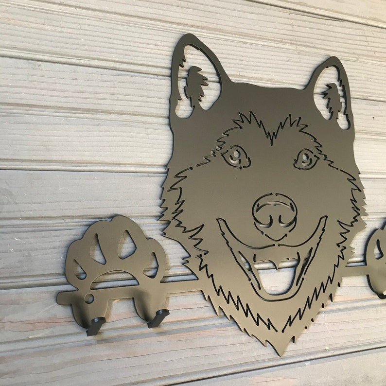 Happy Husky Dog Leash holder Key holder cute puppy