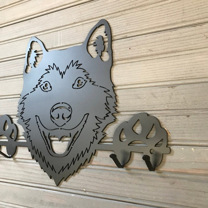 Happy Husky Dog Leash holder Key holder cute puppy