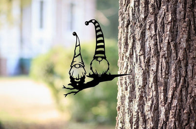 Metal Christmas Gnomes Tree Stake, Garden Decor, for plasma christmas, christmas laser cut, christmas