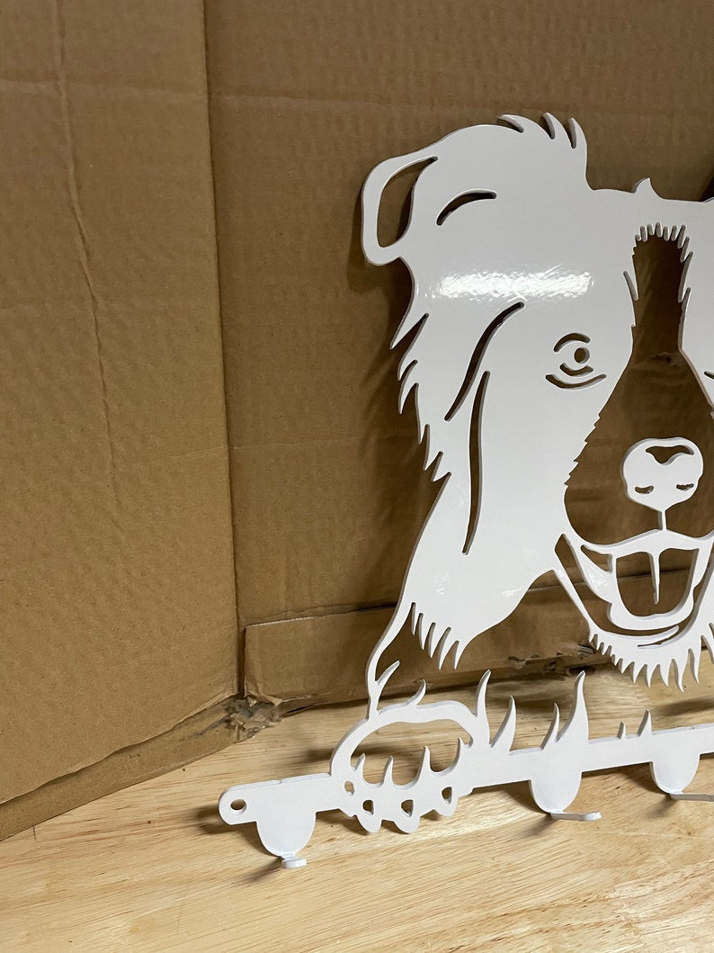 Happy Border Collie Dog Leash holder Key holder cute puppy