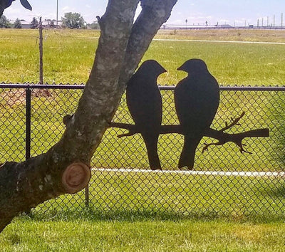 Metal Love Birds Home&Garden Decor Christmas Gift Wedding Gift Hand Made Metal Tree Art Rustic Outdoor Art