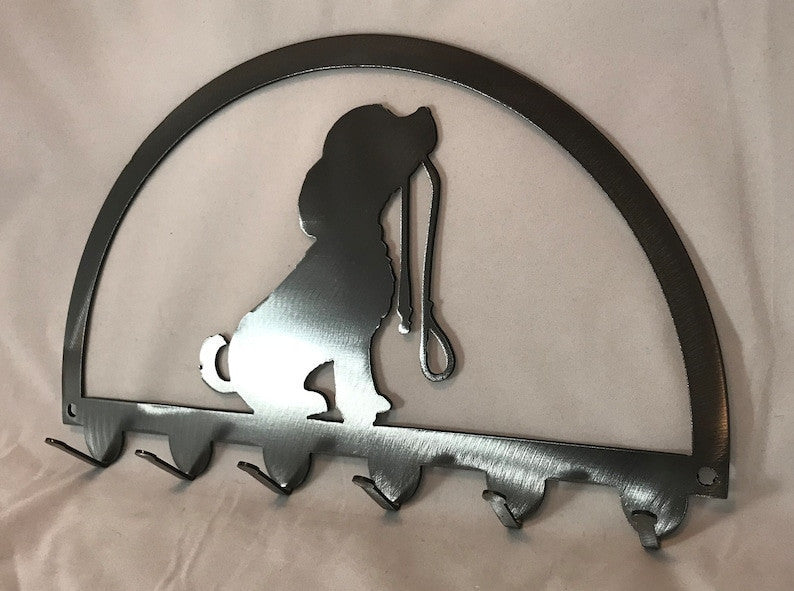Dog Leash holder Key holder cute puppy with leash