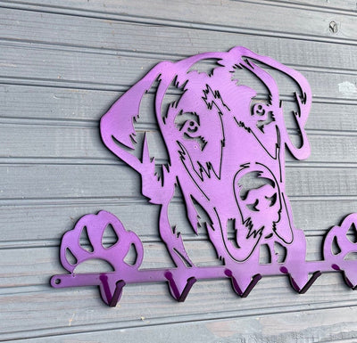 Happy Great Dane Peeking Dog Leash holder Key holder cute puppy