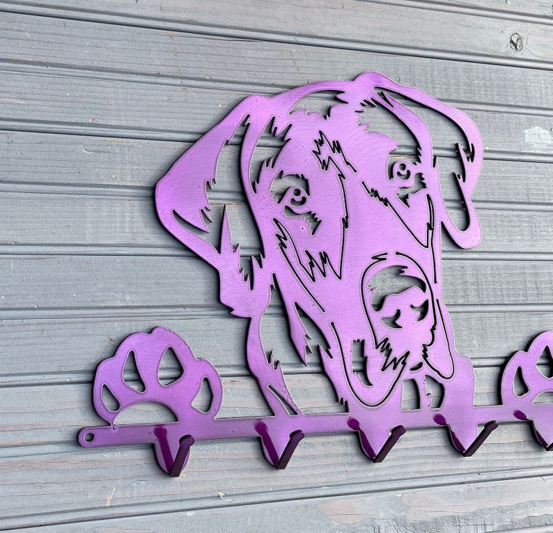 Happy Great Dane Peeking Dog Leash holder Key holder cute puppy