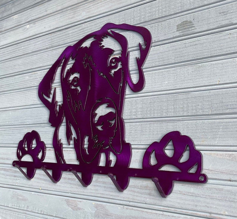Happy Great Dane Peeking Dog Leash holder Key holder cute puppy