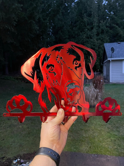 Happy Great Dane Peeking Dog Leash holder Key holder cute puppy