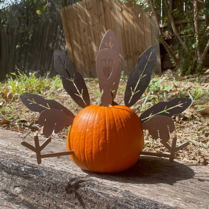 Metal Turkey Feathers and Body Pieces Thanksgiving Fall Decoration