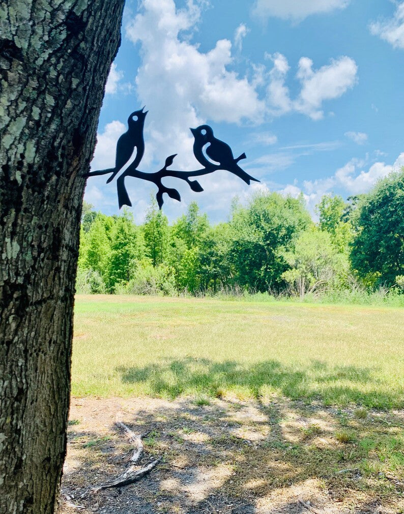 Metal Song Birds Home&Garden Decor Mothers Day Gift Metal Tree Art Housewarming Gift Rustic Metal Art