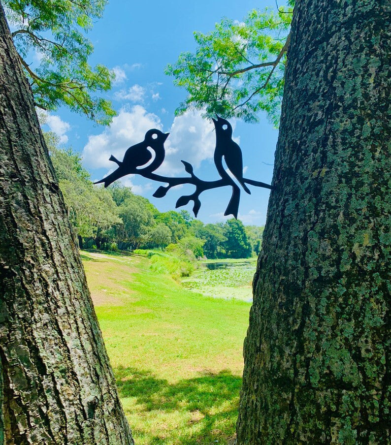 Metal Song Birds Home&Garden Decor Mothers Day Gift Metal Tree Art Housewarming Gift Rustic Metal Art