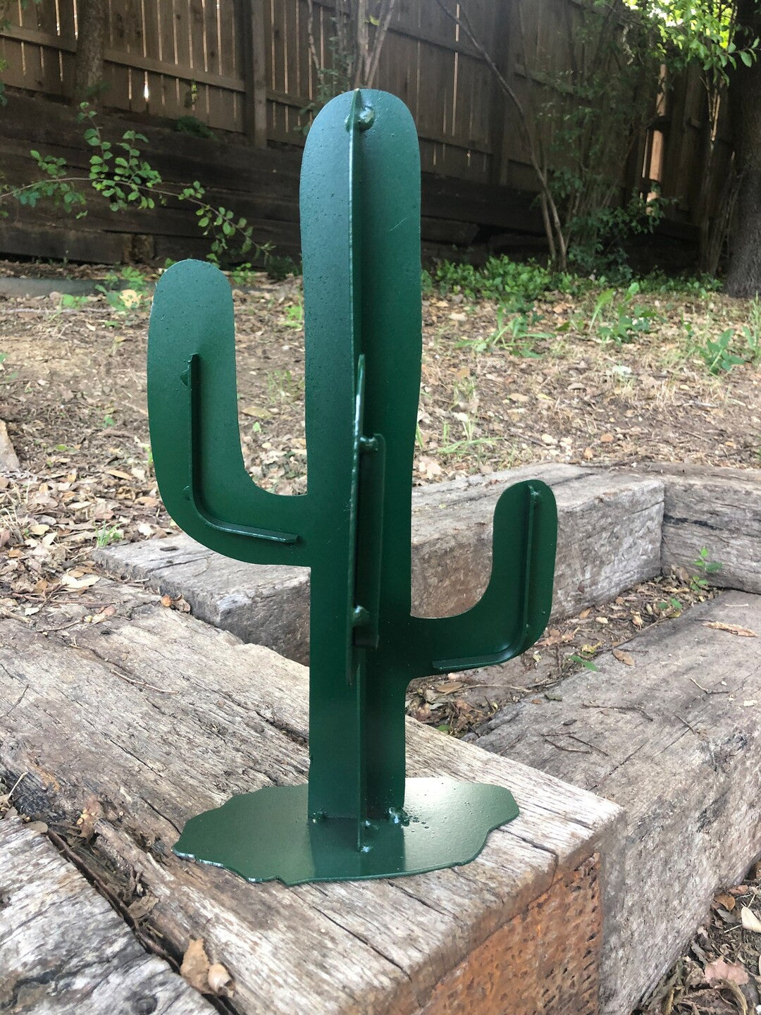 Metal 3D Cactus Painted Garden Desk Decor Western Desert Plasma Cut Art