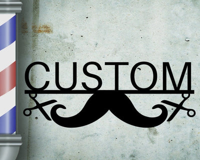 Barber Custom Metal Sign Barber Sign Wall Sign Custom Sign Metal Sign Mustache Home Decor Father's Day Father's Day Gift