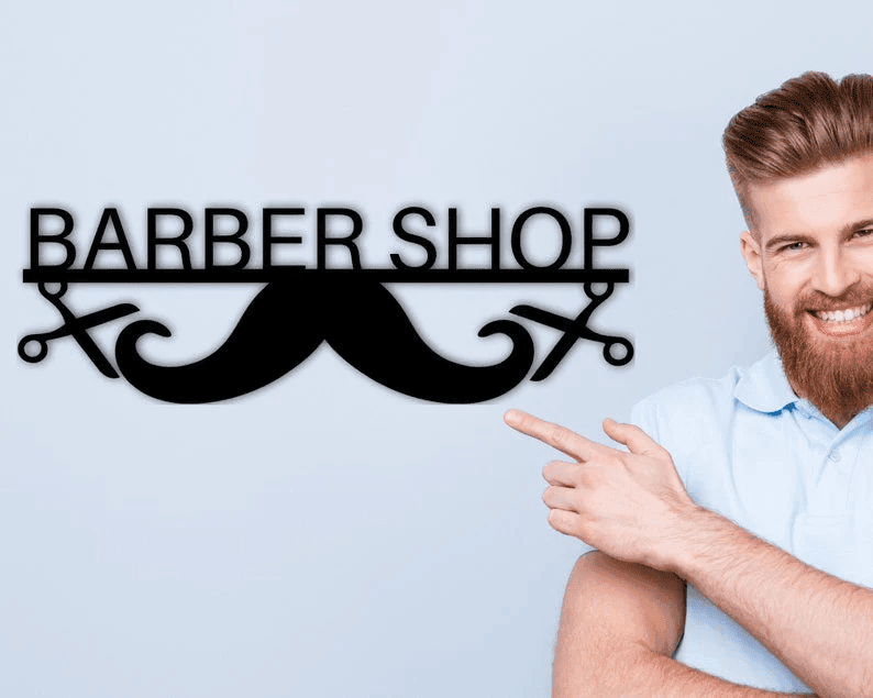 Barber Custom Metal Sign Barber Sign Wall Sign Custom Sign Metal Sign Mustache Home Decor Father's Day Father's Day Gift