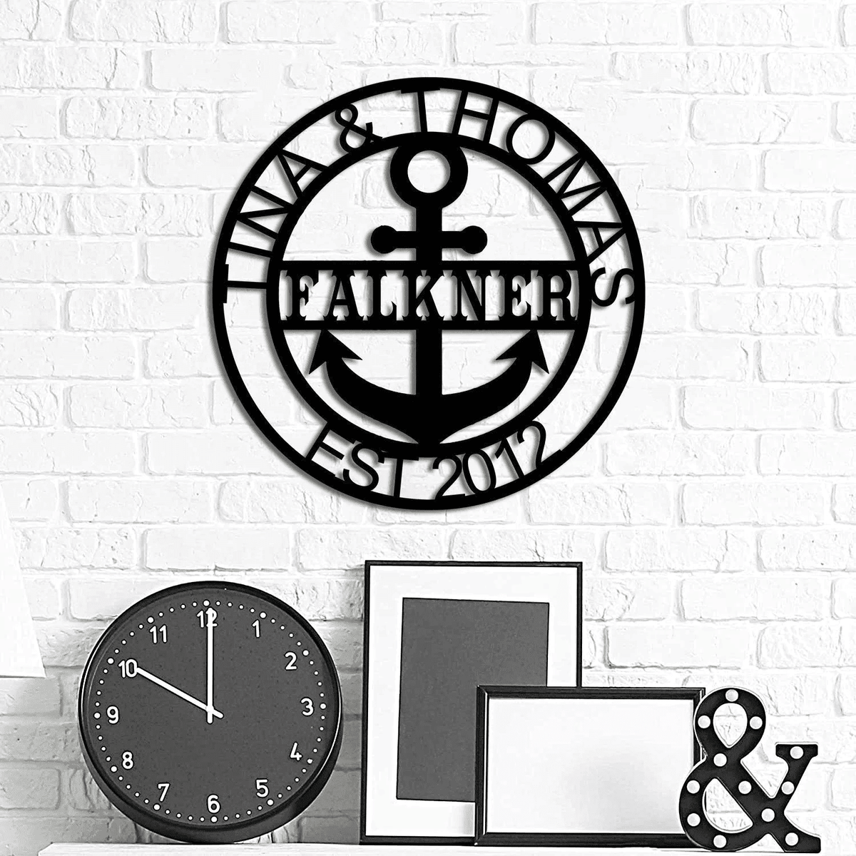 Anchor Metal Sign Nautical Sign Anchor Name Sign Navy Sign Metal Wall Decor Custom Wedding Gift Metal Wall Art Gift For
