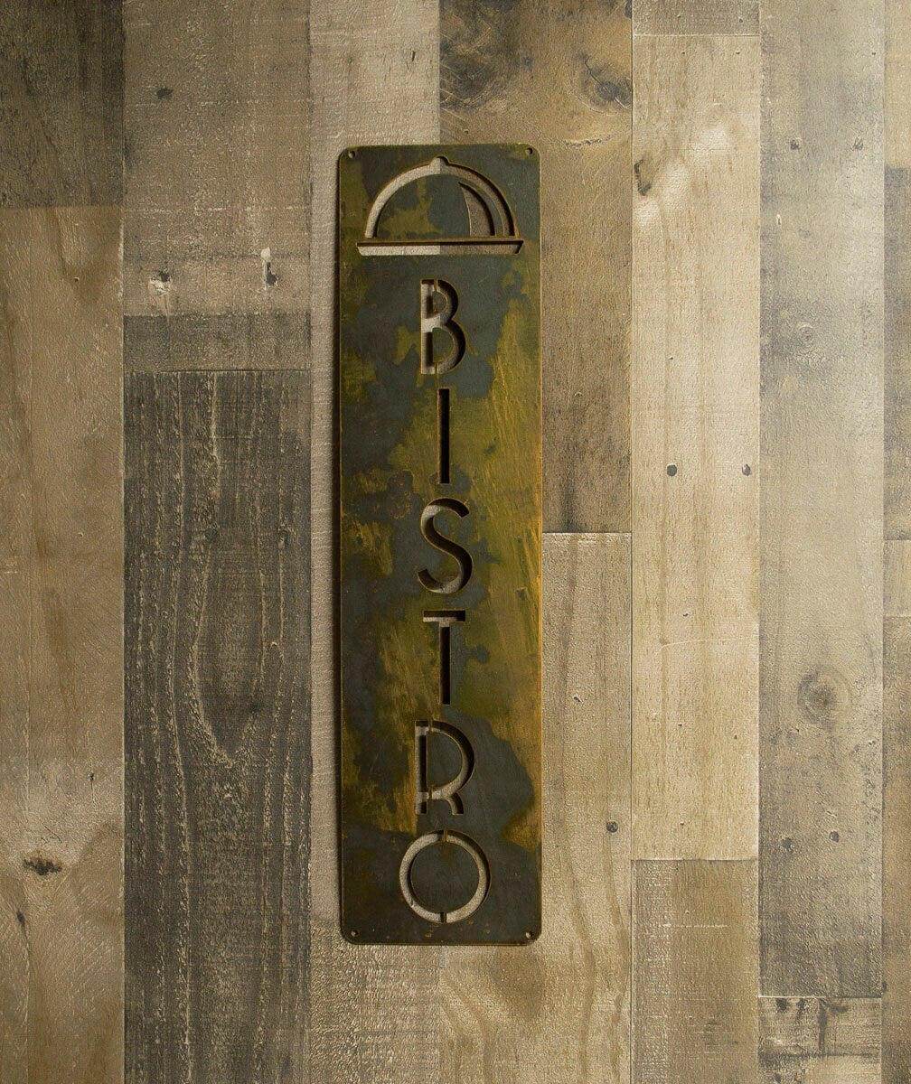 Bistro Vertical Sign Metal Sign Kitchen Decor Cooking Farmhouse Cook Gift Kitchen Wall Art
