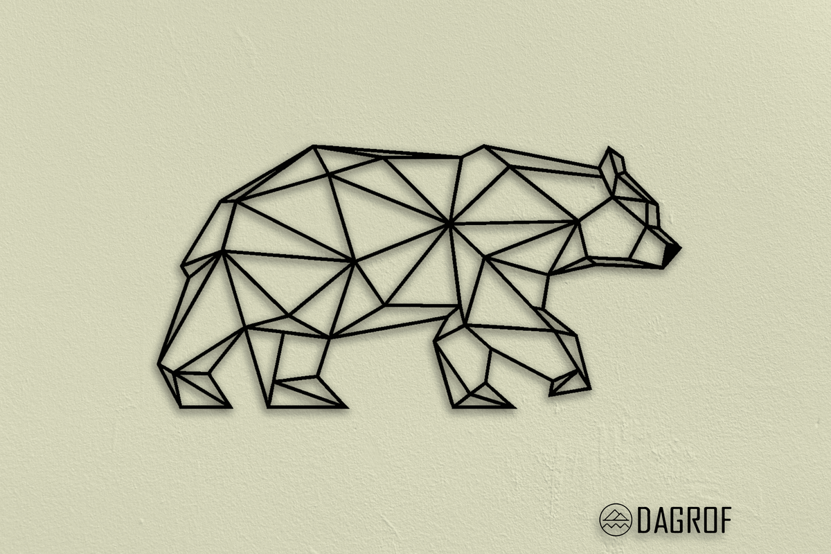 Bear Metal Wall Art Christmas Gifts Animal Wall Art Geometric Wall Art Living Room Wall Art New Home Gift Modern Wall