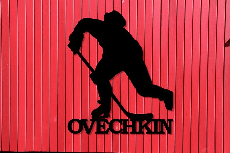 Customizable Metal Hockey Player Sign Personalized Hockey Player Decoration Hockey Home Decor