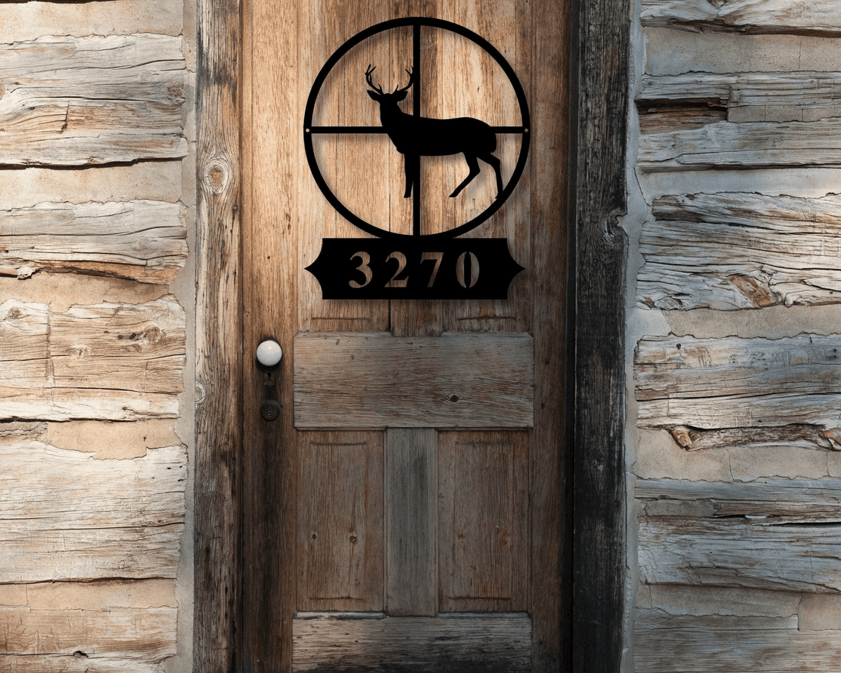 Custom Metal Address Sign - Camp Address Sign - Metal Hunter Camp Numbers - Address Plaque - Housewarming Gift - Hunting