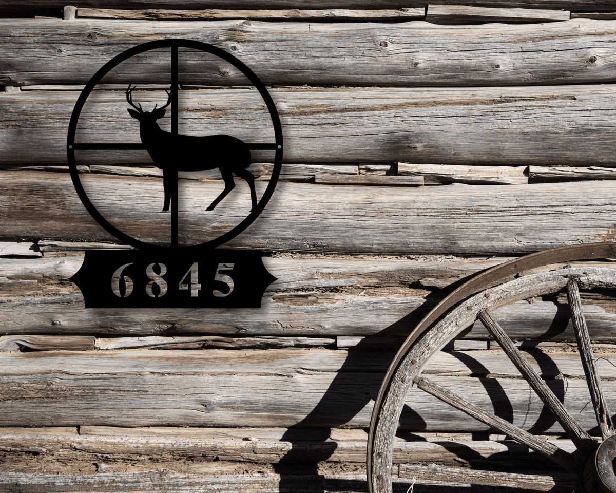 Custom Metal Address Sign - Camp Address Sign - Metal Hunter Camp Numbers - Address Plaque - Housewarming Gift - Hunting