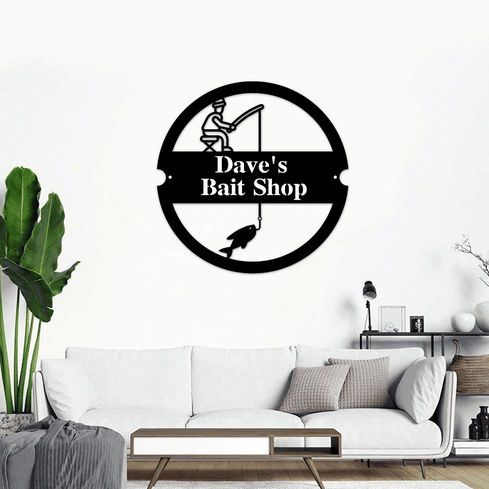 Custom Fishing Sign Bait Shop Metal Sign Bait & Tackle Sign Fishing Shack Decor Father's Day Gift Fish Camp Sign Fishing