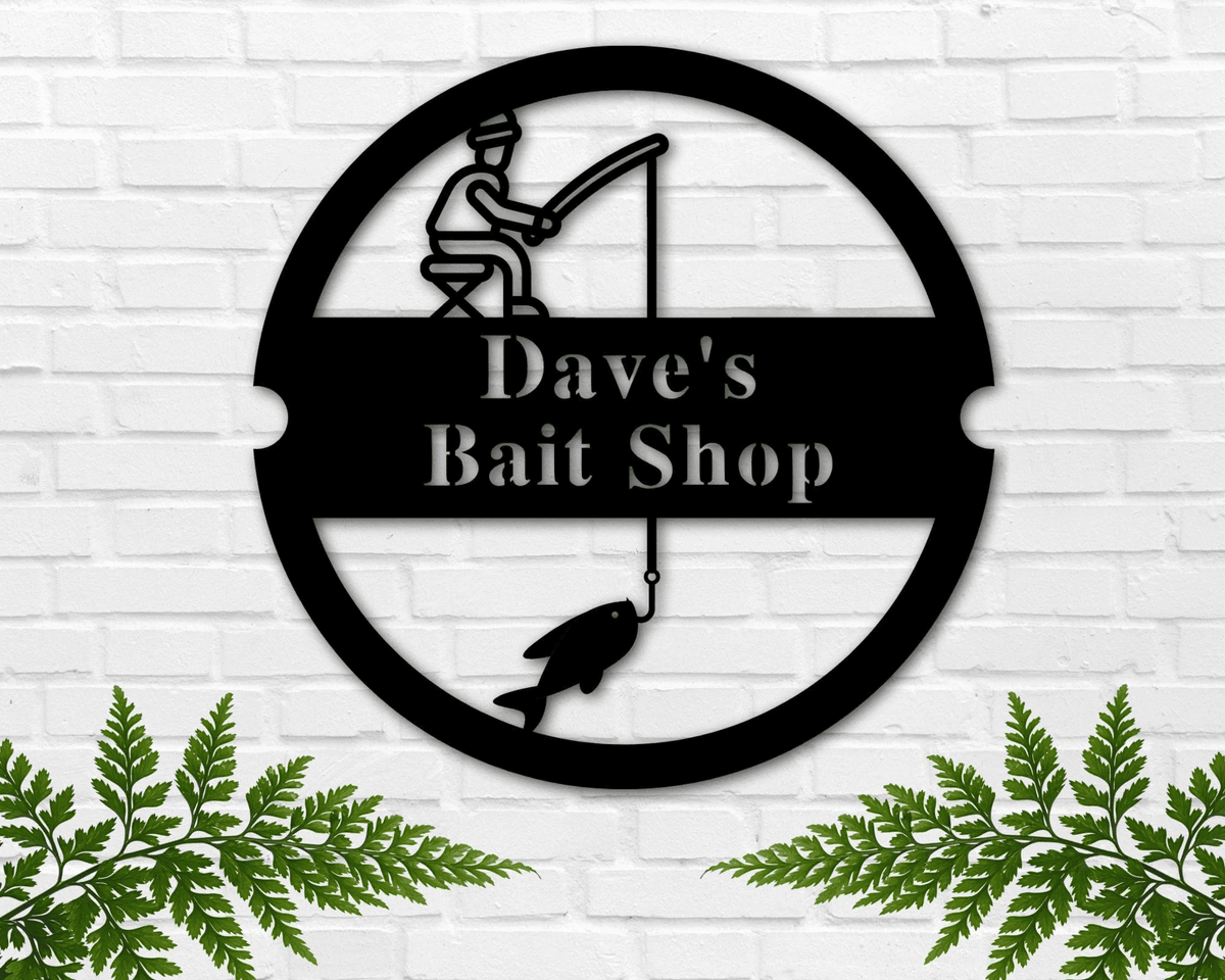 Custom Fishing Sign Bait Shop Metal Sign Bait & Tackle Sign Fishing Shack Decor Father's Day Gift Fish Camp Sign Fishing