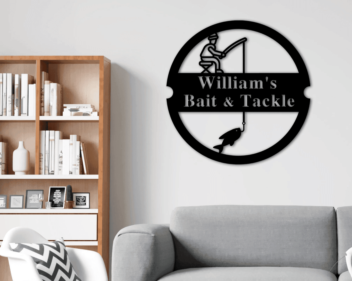 Custom Fishing Sign Bait Shop Metal Sign Bait & Tackle Sign Fishing Shack Decor Father's Day Gift Fish Camp Sign Fishing