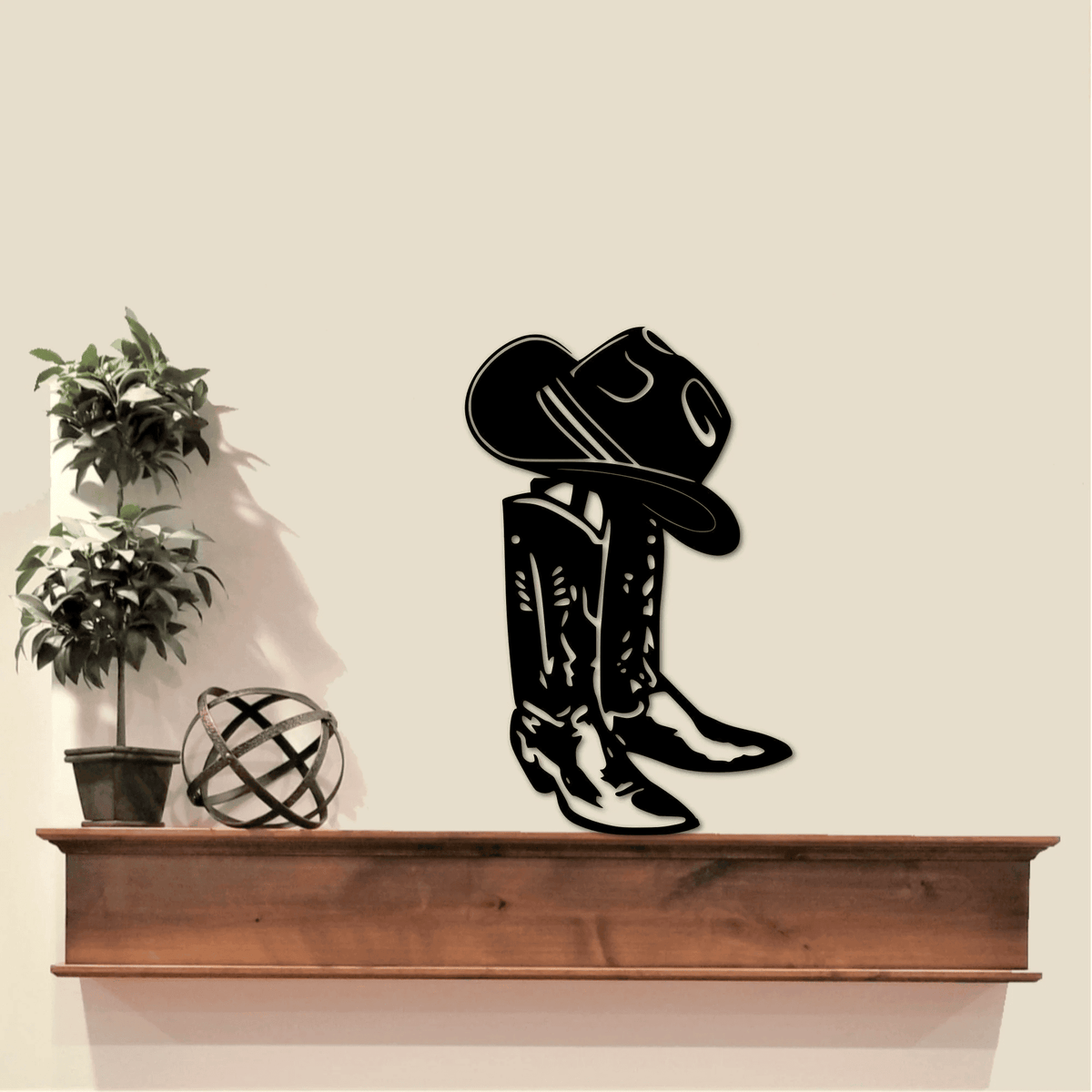 Cowboy Boots And Hat Metal Sign Western Decor Cowboy Art Farm Sign Metal Cutout Rustic Decor Barn Sign Father's Day Gift
