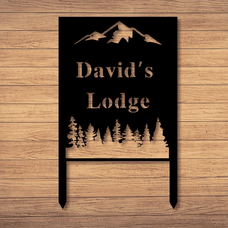 Custom Cabin Sign Metal Address Sign Mountain Home Sign Outdoor Family Name Sign Outdoor Decor Metal Sign Personalized